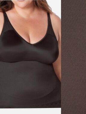 Ruby Ribbon Full Support & Compression Shapewear Pin-Up Lace Cami Espresso 32 XS